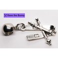thumbnail image 4 of Dave The Bunny Ski Charm With Stainless Steel Connector Bead, Metal Alloy Skis And Poles Pendant For Bracelets, Necklaces, Keychains And Personalized Ski Gear, 4 of 5