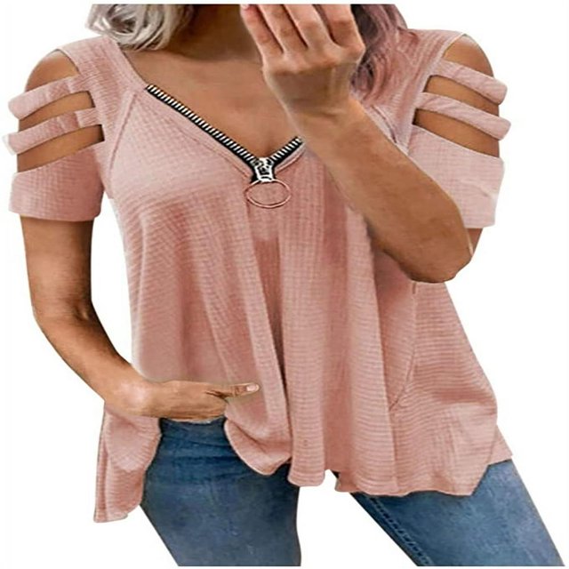 Women T-shirt Leopard Printed Pattern Short Sleeve V-neck Tops