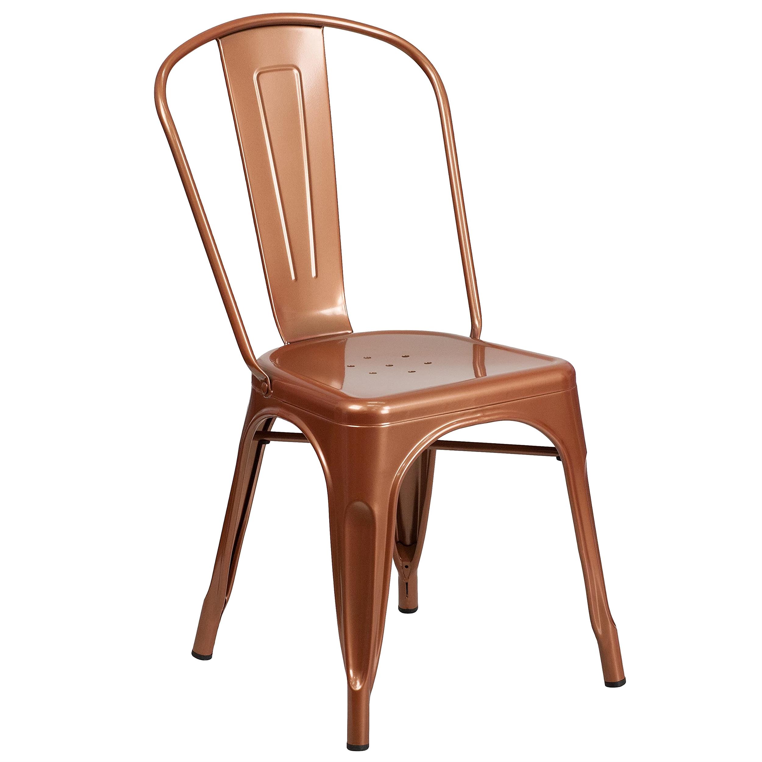 Bowery Hill Metal Dining Chair in Copper