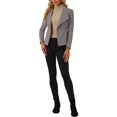thumbnail image 2 of INSPIRE CHIC Cardigan Ouvert à Manches Longues en Faux Suède pour Femmes, Col Drapé, Gris, 2 of 6
