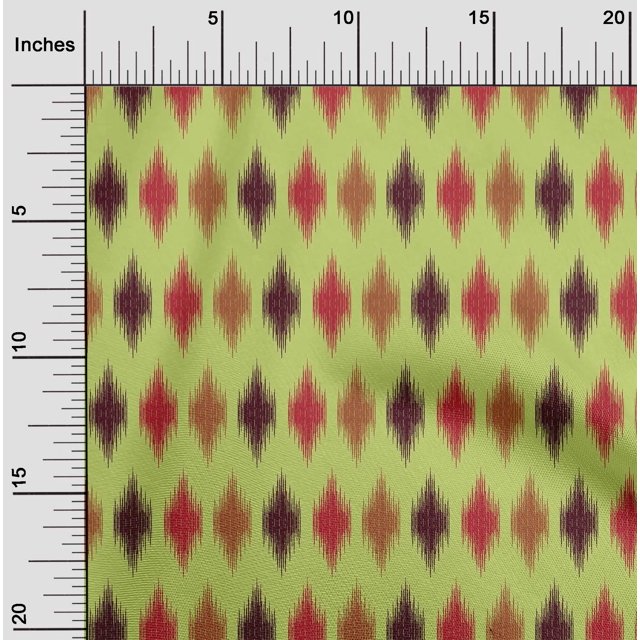 oneOone Polyester Lycra Fabric Argyle Ikat Printed Craft Fabric BTY 56 Inch Wide