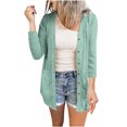 thumbnail image 4 of Womens Soft Button Down Cardigan Long Sleeve Light Weight Shirts Jacket Comfy Loose Fall Lounge Wear Tops Green, S, 4 of 7