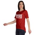 thumbnail image 4 of Inkmeso Relax I'M Vaxxed Drôle Pro-Vaccin T-shirt en Coton à Encolure Dégagée pour Femmes, 4 of 8