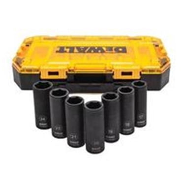 STANLEY 7522451 Ensemble de Douilles à Impact Profond 7 Pcs 0,5 Po Entraînement 1/2 Pouces Métrique