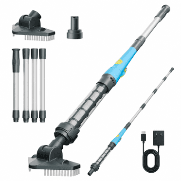 Efurden Cordless Pool Vacuum, Handheld Pool Vacuum for Small Above Ground Pools, Hot Tubs and Spas, 60 Minutes Runntime (Blue)