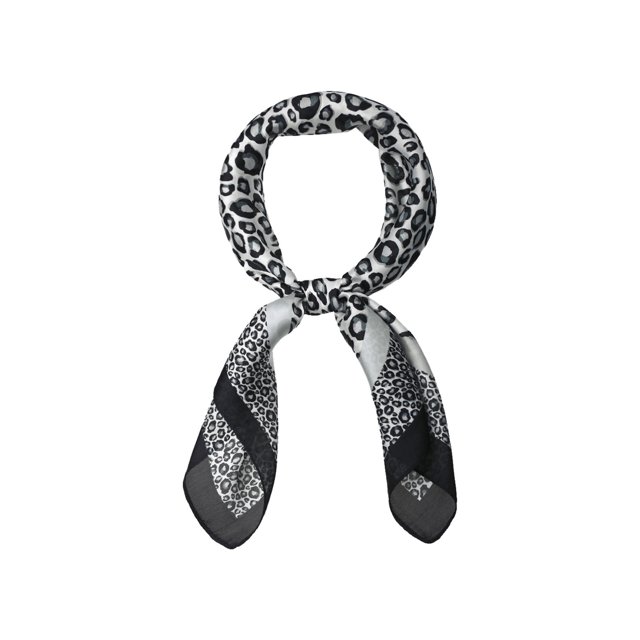 INSPIRE CHIC Women's Leopard Print Square Scarves Neck Scarf Neckerchief Gray