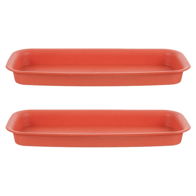 Miangastore 2Pcs Rectangular Plant Saucers Plastic Plant Saucers Planter Drip Tray Flower Pot Saucers