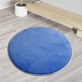 thumbnail image 4 of Round Solid Coral Velvet Memory Foam Carpets Area Rug Bedroom Doormat Floor Mat Mats, 4 of 4
