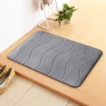 thumbnail image 5 of Thick Striped Memory Foam Bath Rugs, Soft Absorbent Velvet Bathroom Mats, Dots On Underside, Machine Washable Bathmat, Carpet Rug Room D cor For Shower Floor, 5 of 5