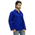 thumbnail image 2 of Atasi Kurta pour Homme, Chemise Bleue à Col Rabattable, Vêtement Ethnique Indien - Grand, 2 of 7