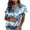 Sky Blue, variant on BLVB Satin Button down Shirt for Women Short Sleeve Silk Blouse V Neck Work Office Blouse Dressy Elegant Casual Business Shirt Top