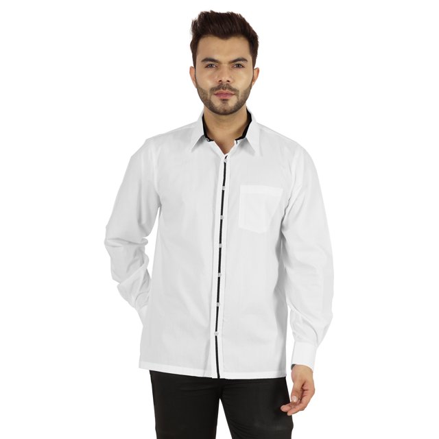 Bestman Solid Formal Shirt For Mens Button Down Shirt Front Patch Pocket Office Wear