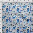 thumbnail image 4 of oneOone Cotton Poplin Blue Fabric Cute Animal Sewing Craft Projects Fabric Prints By Yard 42 Inch Wide, 4 of 4