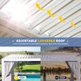 thumbnail image 4 of Hommow Pergola à Persiennes 10x12, Pergola d'Extérieur en Aluminium avec Toit à Persiennes Réglables, Filets Imperméables Inclus, Blanc, 4 of 8