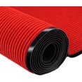 thumbnail image 1 of ybaymy 3x10 ft Commercial Runner Rug Double Stripes Outdoor Indoor Entrance Doormat Waterproof Industrial Carpet Runner Rugs with Non-Slip PVC Backside for Home Hallway Entrance Hotel Red, 1 of 8