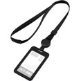 thumbnail image 1 of Lanière Robuste, Porte-Badge en Matériau PC Premium avec Enrouleur Rétractable pour Infirmières Médecins Employés (Noir), 1 of 5