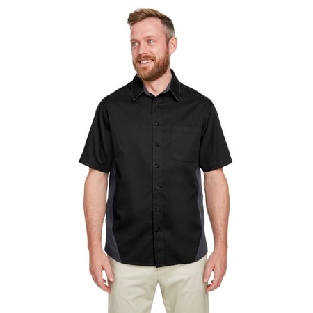 Harriton Chemise à Manches Courtes Colorblock pour Hommes M586