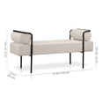 thumbnail image 4 of Bouclair Oatmeal Fabric and Black Metal Bench, 4 of 7