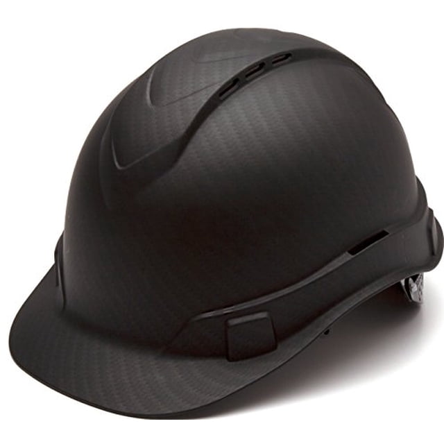 Pyramex Casquette Ventilée Style Ridgeline 4 Pt à Cliquet avec Suspension, Chapeau Rigide, Motif Graphite Noir