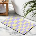 thumbnail image 3 of Water Absorbent Long Bath Mat - Checkered 20x32 in Bathroom Runner Rug, Non-Slip, Soft & Comforting Microfiber, Machine Washable Mats., 3 of 5