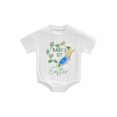 thumbnail image 1 of Faithtur Barboteuse de Pâques pour Bébé, Imprimé Lettre Rabbit, Manches Courtes, Col Rond, pour Garçons et Filles, 0-18 Mois, 1 of 9