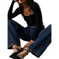 thumbnail image 4 of Fortune Femmes Col Rond Manches Longues Basique Slim Fit T-Shirts Solide Crop Top, 4 of 6
