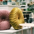 thumbnail image 4 of Truu Design Coussin décoratif rond en faux velours, 4 of 4