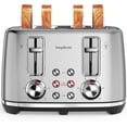 thumbnail image 1 of LONGDEEM 4 Slice Toaster, Stainless Steel Toaster with 6 Browning Options, 1.6''Wide Slots with Cancel/Defrost/Reheat Functions, High Lift Lever, Dual Controls, Silver, 1 of 7