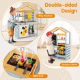 thumbnail image 4 of Costway 2 in 1 Wooden Mud Kitchen Outdoor Play Kitchen & Grocery Store with Sink, 4 of 10