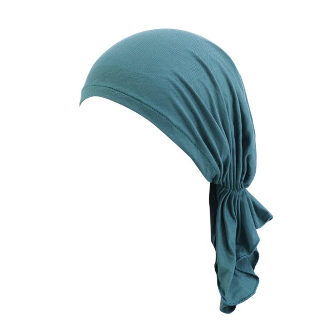 Fashion Women Reversible Adjustable Beading Braid Hat Muslim Ruffle Cancer Wrap Cap Sleep Caps Satin Lined Hair Bonnets