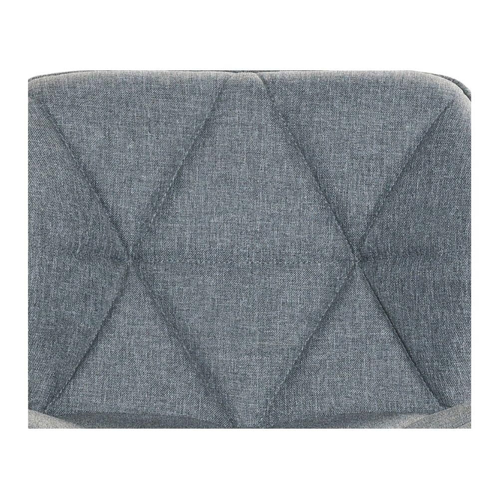 Tabouret moderne capitonné Karo en Gris avec base en métal brillant et repose-pieds pour cuisine, Tabouret d'île, Hauteur réglable<br> Ensemble 2