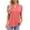 Watermelon Red, variant on asjyhkr Womens Pleated T Shirts Summer Short Sleeve V Neck Tops Trendy 2025 Fashion Loose Fitted Lightweight Tees