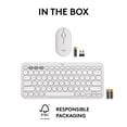 thumbnail image 2 of Logitech Pebble 2 Combo, Wireless Keyboard and Mouse, Quiet and Portable, Customizable - White, 2 of 11