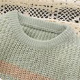 thumbnail image 3 of Chandail Rayé pour Tout-Petits 2025 Garçons Filles Manches Longues Col Rond Garde au Chaud Hauts Tricotés Vert, 3 of 8