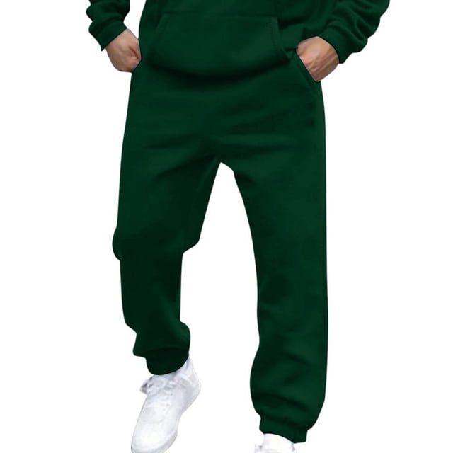 Pisexur Mens Sweatpants 2024 Solid Color Workout Jogging Athletic Pants Elastic Waist Drawstring Straight Leg Sweatpants Loose Elastic Bottom Casual Pants with Pockets