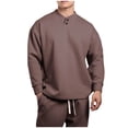 thumbnail image 1 of Birdeem Mens Fashion Casual Pullover Solid Color Long Sleeve Round-Neck Blouses, 1 of 6