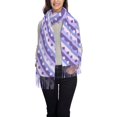 thumbnail image 4 of Foulard à Franges pour Femmes, Rayures Vintage Violettes, Châle Long, Léger et Chaud, 4 of 6