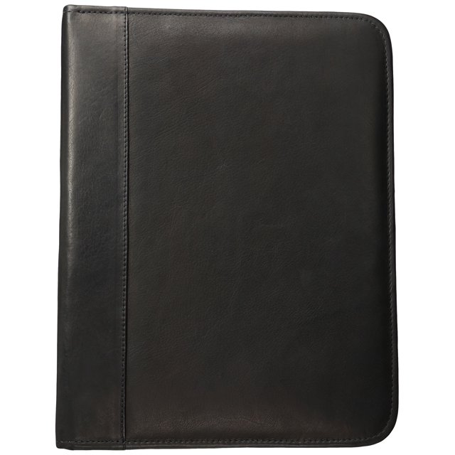 Piel Leather Three-Ring Binder Blk, Black, One Size