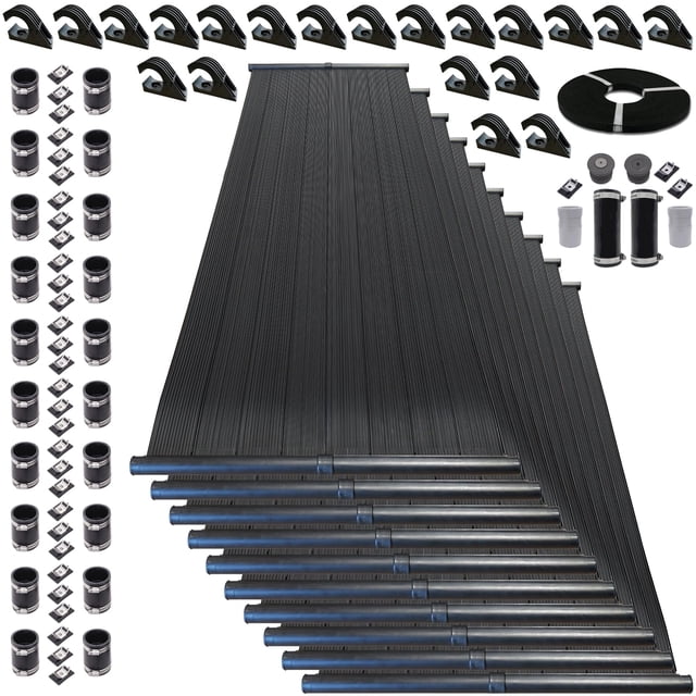 Highest Performing Design - DIY Solar Pool Heater Kit - 15-20 Year Life Expectancy (10-4x10 / 1.5" I.D. Header)