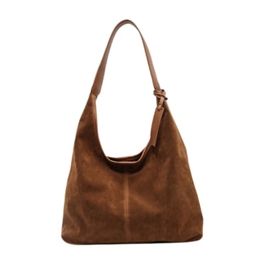Milaget Suede Bag Handbag Underarm Bag Large Top Handle Bag Purse Tote Bag for Women Yellow Brown