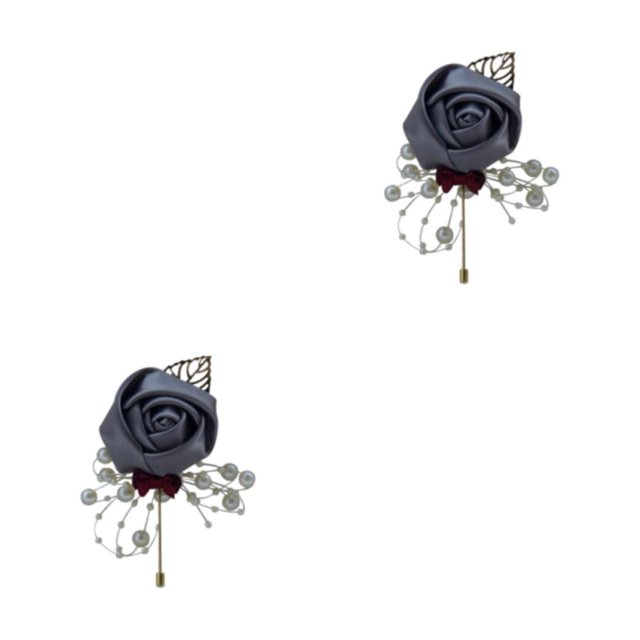 relayinert Broche Moderne Minimaliste Unique et à la Mode Pièce de Déclaration Épingles de Luxe pour Mariages Gris Foncé 2Set