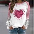 thumbnail image 2 of VALMASS Plus Size Valentine'S Day Raglan Sleeve Sweat-Shirts Mode Imprimé Cosy Tops Casual Col Rond Tunique Sweat-Shirts (M, Pink-B), 2 of 3