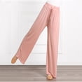 thumbnail image 5 of Diufon Straight Pants for Women Elastic High Waist Drawstring Pants Cotton Solid Color Lounge Wide Leg Pants, 5 of 5