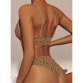 thumbnail image 4 of 2 SETS Leopard Print Spaghetti Strap Lingerie Set - Includes Bra & Cheeky Panty In Brown And Nude. Women's Intimate Apparel, 4 of 10