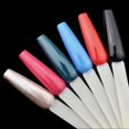 thumbnail image 5 of 2 Sets 100 Tips Coffin Ballerina Fan Shape Plastic Nail Art Tips Display Polish Board Display Practice Sticks with Metal Split Ring Holder,NT080 (Natural), 5 of 5
