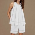 thumbnail image 4 of Womens Two Piece Lounge Set Summer Vacation Outfits Patchwork Sleeveless Tank Top and Shorts Sets with Pockets, 4 of 8