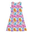 thumbnail image 4 of RXIRUCGD 2025 Vêtements d'Été pour Enfants Tout-Petits Filles Mignon Imprimé Fleuri Camisole Extensible Robe Sans Manches Robe Ligne A, 4 of 7