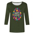 thumbnail image 4 of EGNMCR Easter Chemises Imprimées pour Femmes T-Shirts Graphiques pour Femmes Chemises Mode Femme Décontracté Noël Imprimé Col Rond Blouse Imprimée Manches 3/4 T-Shirt Blouses T-Shirts pour Femmes, 4 of 4