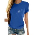thumbnail image 1 of Innerwin Hauts Imprimé Pissenlit T-Shirts pour Femmes Vacances Col Rond Vintage Bleu 2TG, 1 of 2