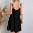 thumbnail image 3 of Kyusrd Robes d'Été à Bretelles pour Femmes 2025 Sans Manches à Col en V Mini Robe Chemise Décontractée Taille Haute Plissée Bohème à Volants Ligne A Robes d'Été, 3 of 9
